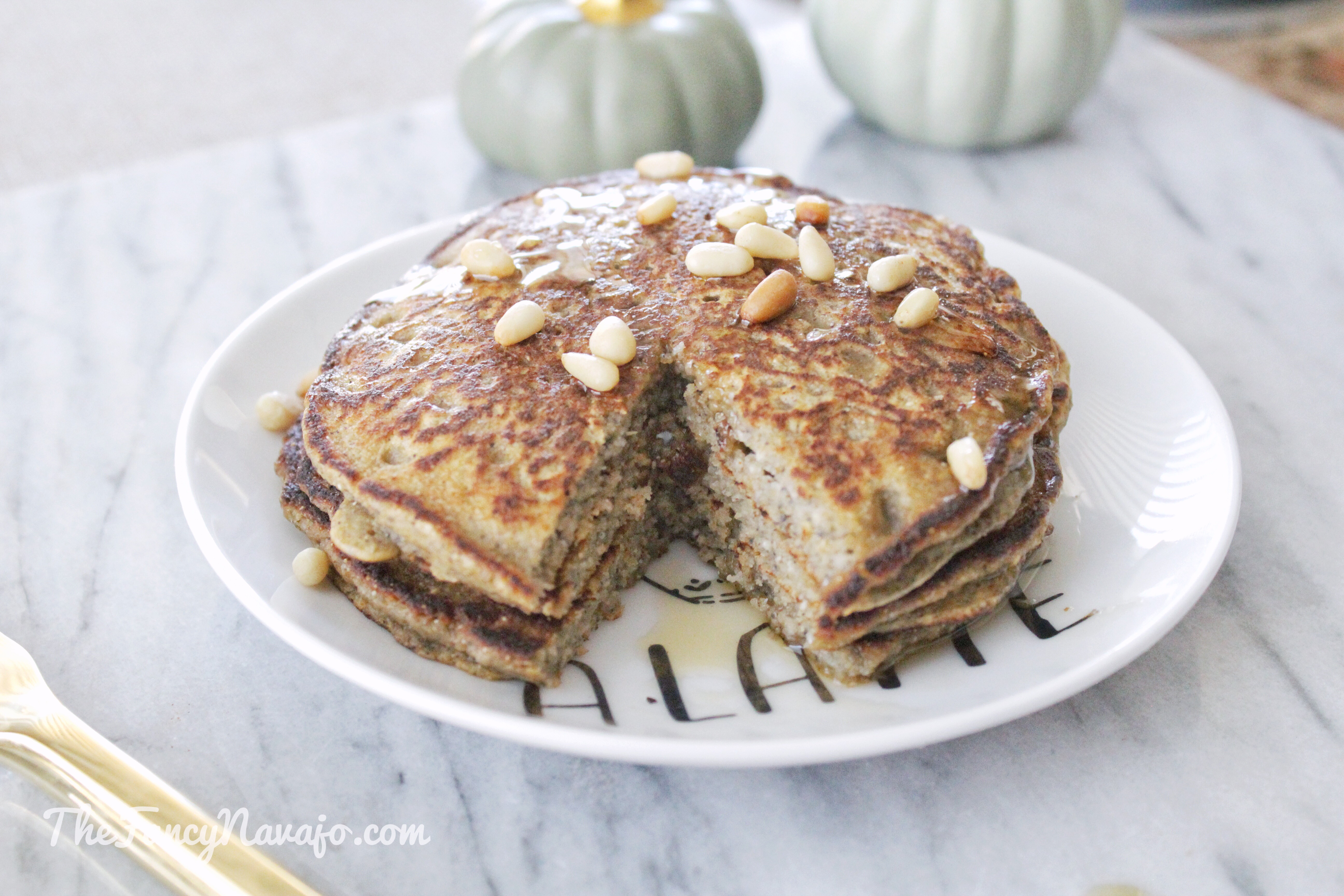 Fancy Navajo - Blue Corn Pumpkin Oat Pancakes - TheFancyNavajo