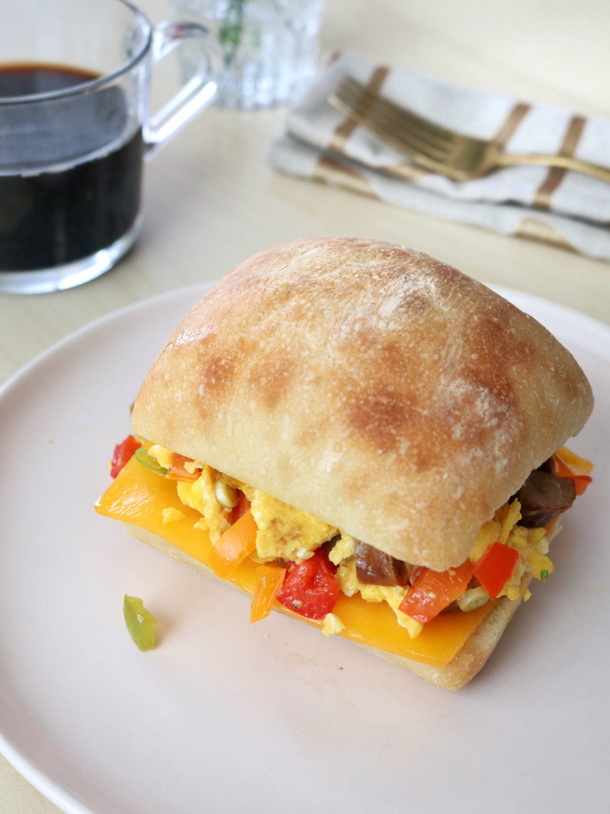Egg, Sausage, and Cheese Breakfast Sandwich - The Local Palate